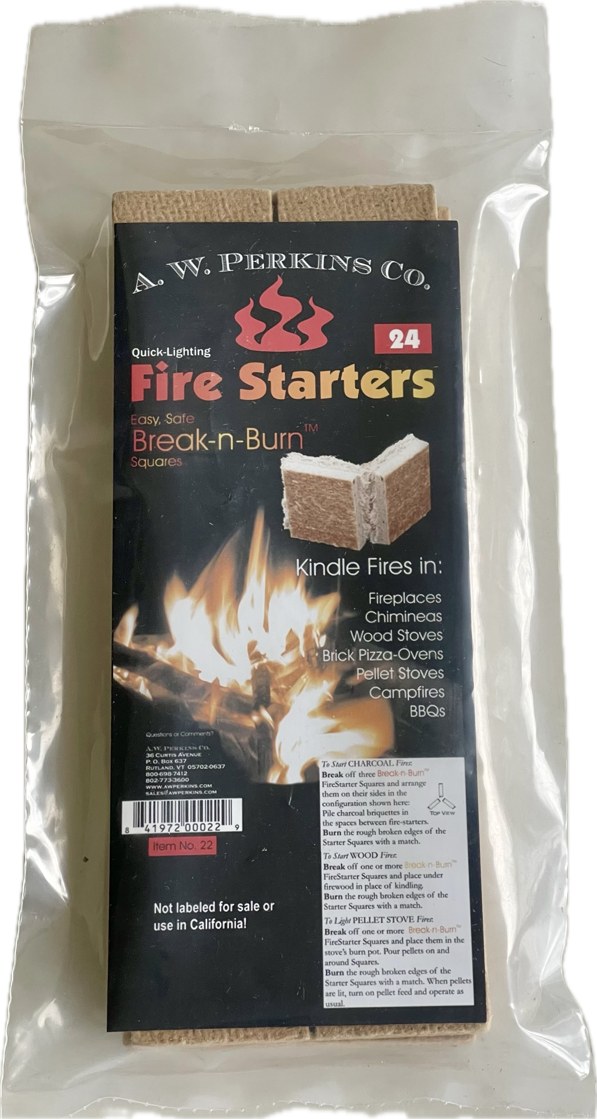 Break N' Burn Fire Starter Squares-24 squares